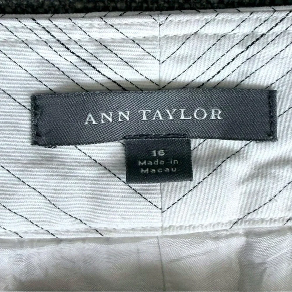 Ann Taylor Womens 16 White Pinstripe Wide Leg Dress Pants Cotton Rayon 139952
